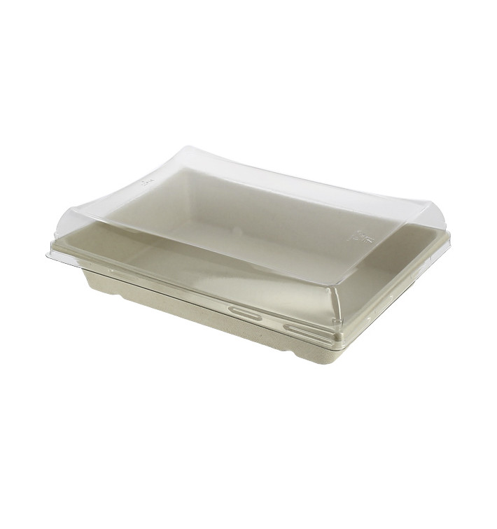 Bandeja Caña de Azúcar con tapa 750ml 220x160x60mm (15 Uds)