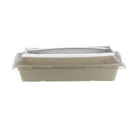Bandeja Caña de Azúcar con tapa 750ml 220x160x60mm (15 Uds)
