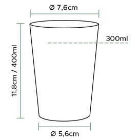 Vaso Inyectado Transparente PS 400ml  (25 Uds)
