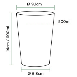 Vaso Inyectado Transparente PS 600ml (30 Uds)