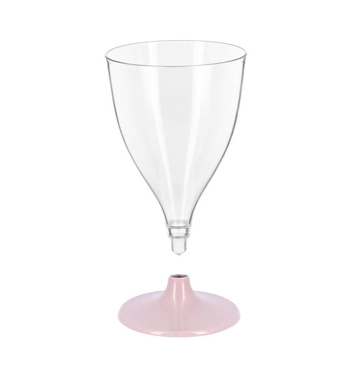 Copa Reutilizable PS Agua/Vino Pie Rosa 200ml 2P (48 Uds)