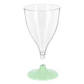 Copa Reutilizable PS Agua/Vino Pie Verde 200ml 2P (48 Uds)