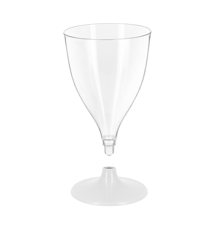 Copa Reutilizable PS Agua/Vino Pie Blanco 200ml 2P (6 Uds)