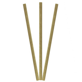 Pajita Recta de Papel Kraft Ø6mm 19,7cm (3000 Uds)
