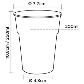 Vaso de Cerveza PP Transparente 200 ml (40 Unidades)