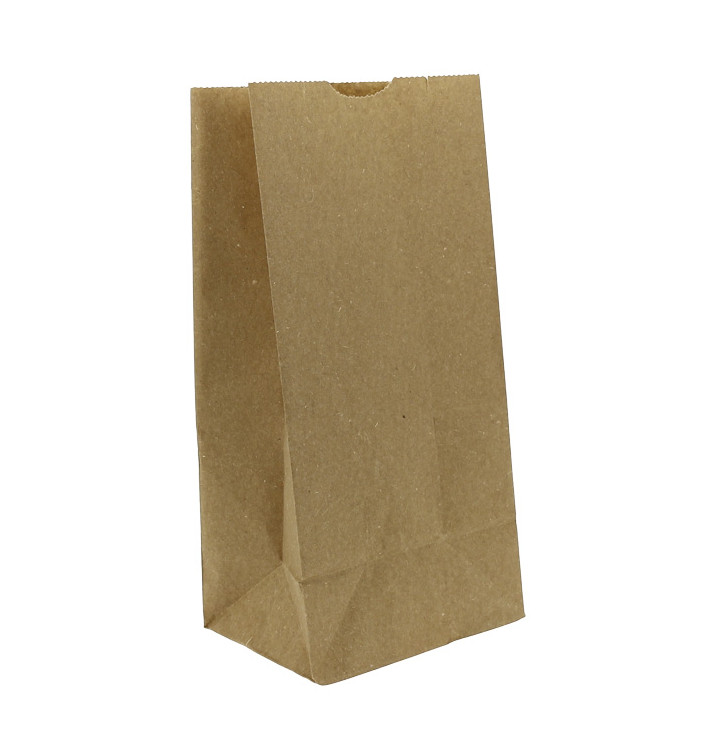 Bolsa de Papel Sin Asas Kraft Marrón 45g/m² 12+8x24cm (25 Uds)