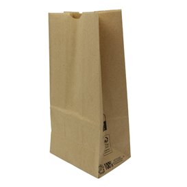 Bolsa de Papel Sin Asas Kraft Marrón 45g/m² 12+8x24cm (25 Uds)