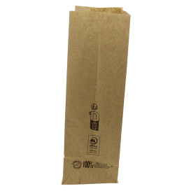 Bolsa de Papel Sin Asas Kraft Marrón 45g/m² 12+8x24cm (25 Uds)