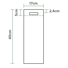 Bolsa TNT Para Botella Troquelada Verde 17+10x40cm (25 Uds)