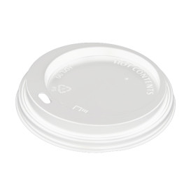 Tapa Travel con Agujero PS para Vaso Cartón Blanca Ø9,0cm (1000 Uds)