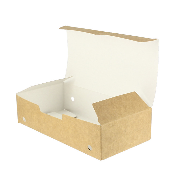 Caja Comida para Llevar Grande Kraft 200x100x50mm (25 Uds)