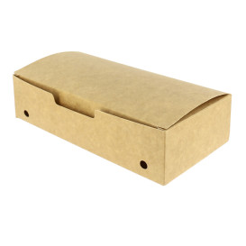 Caja Comida para Llevar Grande Kraft 200x100x50mm (25 Uds)