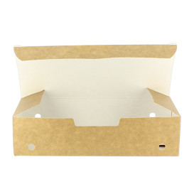 Caja Comida para Llevar Grande Kraft 200x100x50mm (375 Uds)