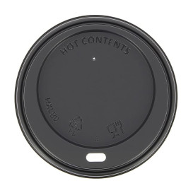 Tapa Travel con Agujero PS para Vaso Cartón Negra Ø8,0cm (100 Uds)