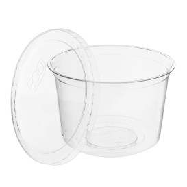 Tapa Tarrina Compostable PLA 235,355,470, 940ml (500 Uds)