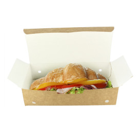 Caja Comida para Llevar Grande Kraft 200x100x50mm (375 Uds)