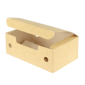 Caja Comida para Llevar Pequeña Kraft 115x72x43mm (25 Uds)