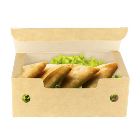 Caja Comida para Llevar Pequeña Kraft 115x72x43mm (25 Uds)