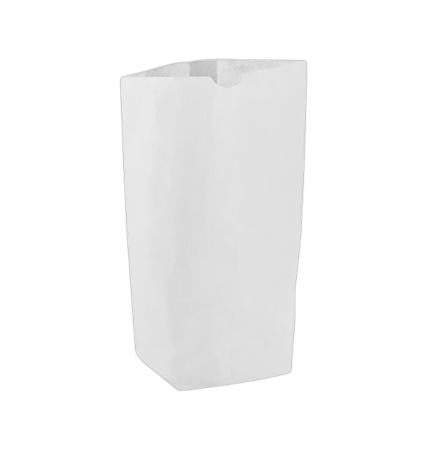 Bolsa de Papel Cilíndrica con Base Hexagonal Blanco 17x22cm (50 Uds)