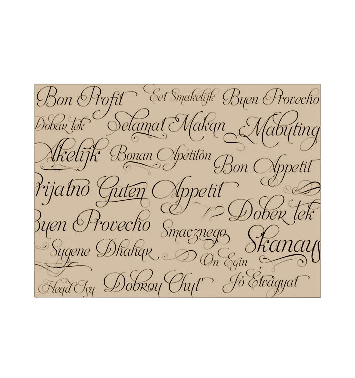Mantel Papel Cortado 1,2x1,2m Kraft "Buen Provecho" 40g (300 Uds)