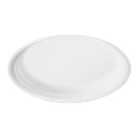 Plato Caña de Azúcar Bagazo Blanco Ø25,3 cm (50 Uds)