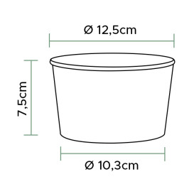 Ensaladera de cartón Renovable Blanca 635ml Ø12,5cm (360 Uds)