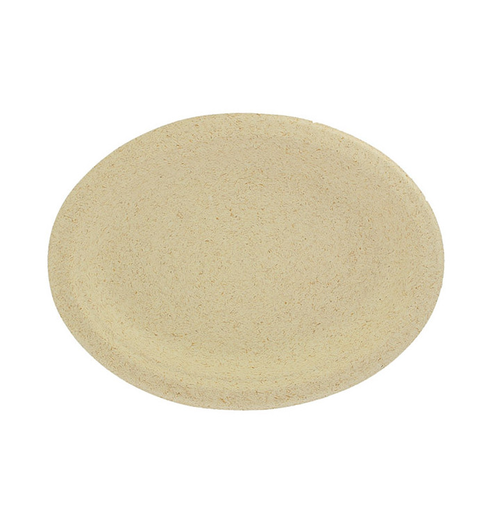 Plato Oval de Pulpa de Trigo Natural 26x20cm (50 Uds)