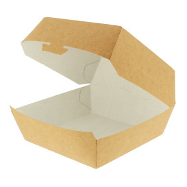 Caja Kraft para Hamburguesa XXL 14,5x14,5x8 cm (25 Uds)