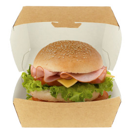 Caja Kraft para Hamburguesa XXL 14,5x14,5x8 cm (25 Uds)