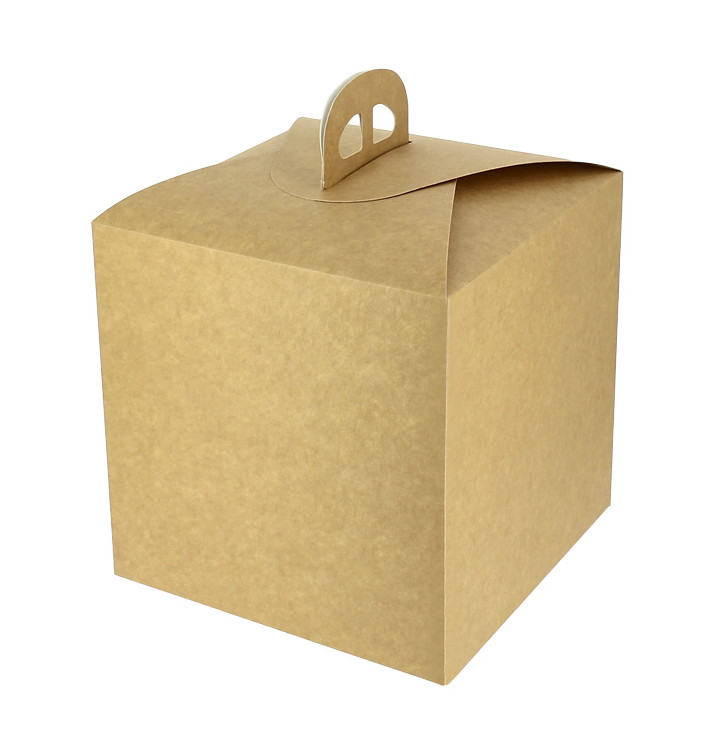 Caja Panettone de Cartón Kraft 1000g 21,5x21,5x21,5cm (25 Uds)