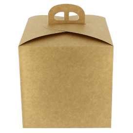 Caja Panettone de Cartón Kraft 1000g 21,5x21,5x21,5cm (25 Uds)