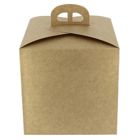 Caja Panettone de Cartón Kraft 500g 18,5x18,5x18,5cm (25 Uds)