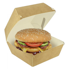 Caja Hamburguesa Mega Kraft Doble Cierre 15,5x15,5x10cm (50 Uds)