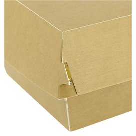 Caja Hamburguesa en Cartón Kraft Doble Cierre 11x11x7,5cm (450 Uds)
