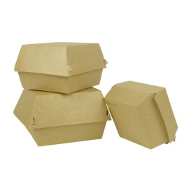 Caja Hamburguesa Mega Kraft Doble Cierre 15,5x15,5x10cm (50 Uds)
