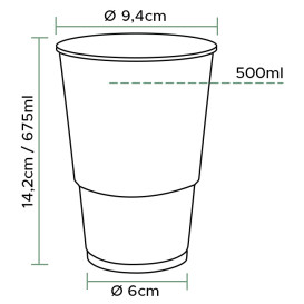 Vaso de Plástico PP Transparente 615ml (50 Uds)
