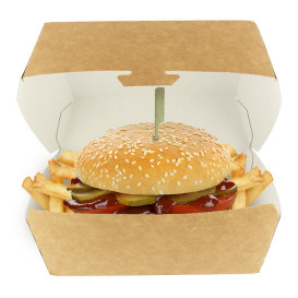 Caja Kraft para Hamburguesa Mega 16,5x18x9 cm (200 Uds)
