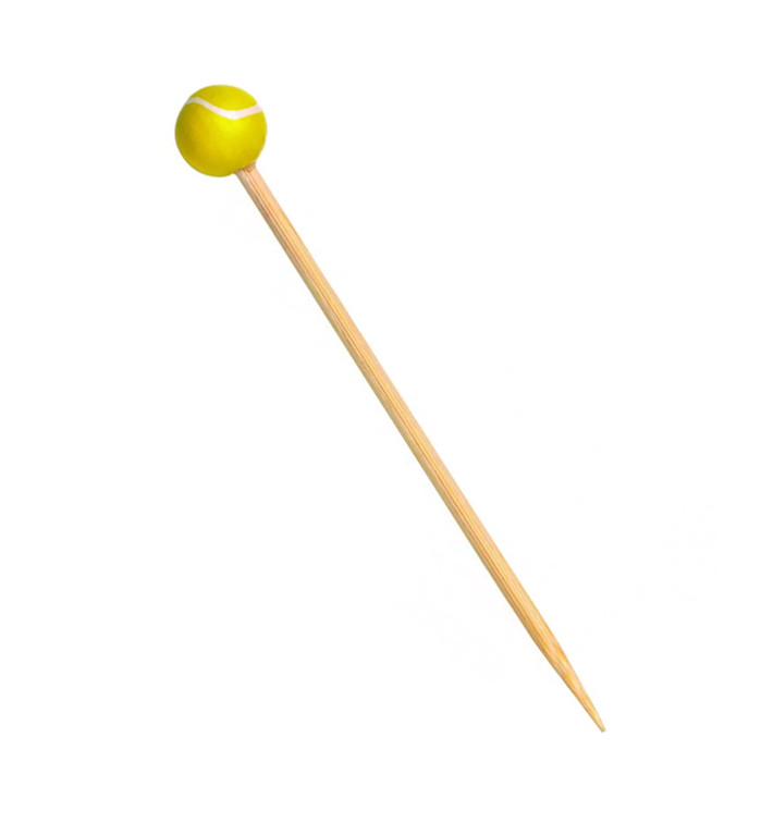 Pinchos de Bambu Decorados Tenis 120mm (1000 Uds)