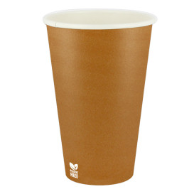 Vaso Cartón Plastic Free 12 Oz/360ml "Caramelo" Ø8cm (1.000 Uds)