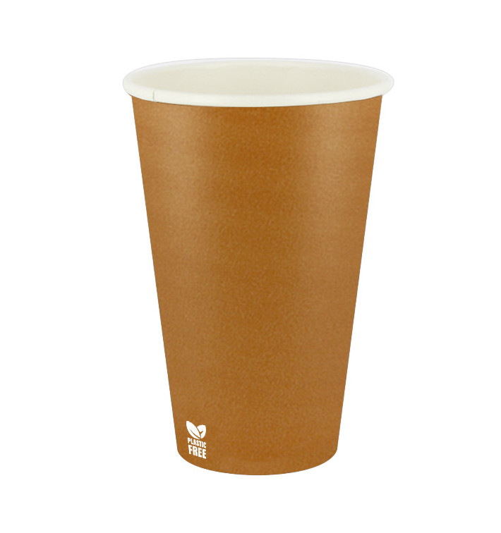 Vaso Cartón Plastic Free 12 Oz/360ml "Caramelo" Ø8cm (1.000 Uds)