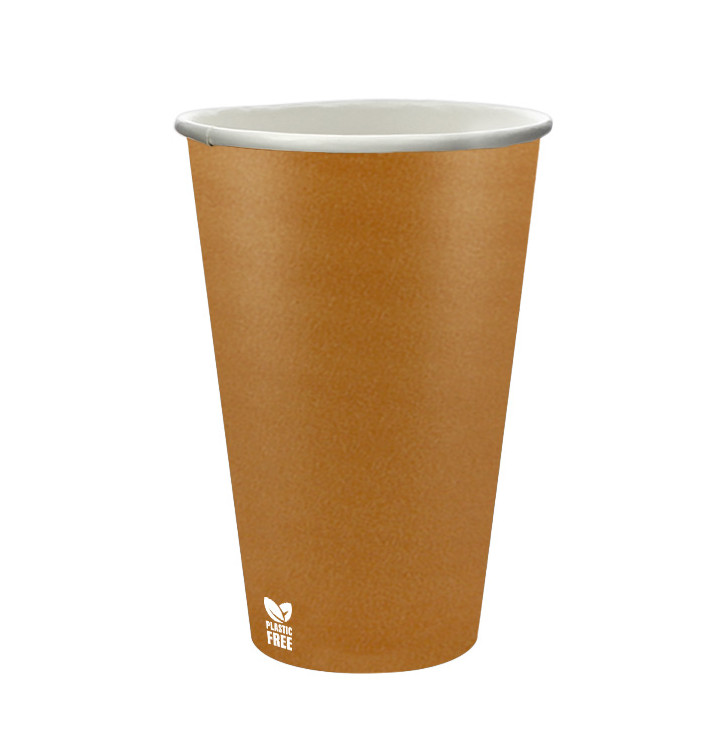 Vaso Cartón Plastic Free 12 Oz/360ml "Caramelo" Ø8cm (50 Uds)