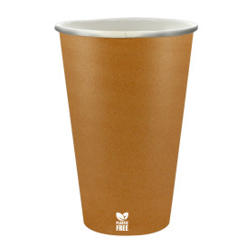 Vaso Cartón Plastic Free 12 Oz/360ml "Caramelo" Ø8cm (1.000 Uds)