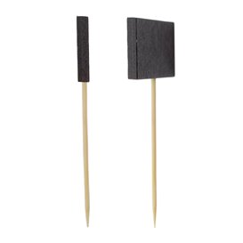 Pinchos de Bambu con Pizarra 90 mm (100 Uds)