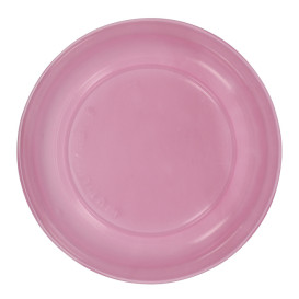 Plato Llano Reutilizable Económico PS Rosa Ø17cm (25 Uds)