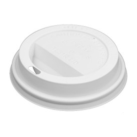 Tapa Travel con Agujero PS para Vaso Cartón Blanca Ø8,4cm (1000 Uds)