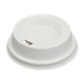 Tapa Travel con Agujero Fibra Moldeada Blanca Ø7,0cm (2.100 Uds)