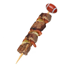 Pinchos de Bambu Decorados Rugby 120mm (100 Uds)
