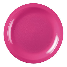 Plato Reutilizable PP Llano Fucsia Round Ø18,5cm (50 Uds)