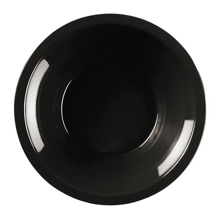 Plato Duro Reutilizable PP Hondo Negro "Round" Ø19,5cm (25 Uds)
