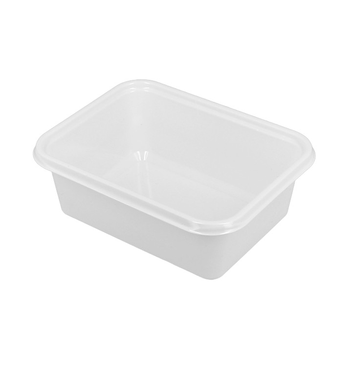 Envase de Plástico PS Blanco 127x91x42mm 300ml (100 Uds)